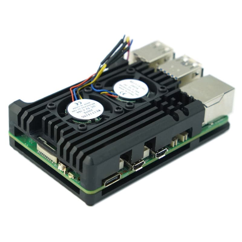 Металлический корпус с двумя вентиляторами для одноплатного компьютера Raspberry Pi 5 — фото 3