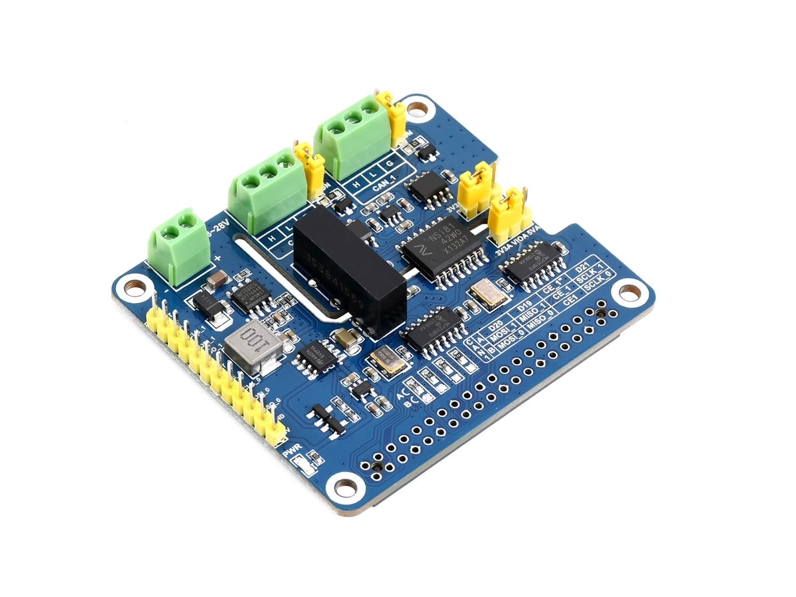2-канальный изолированный Шляпка расширения CAN FD для Raspberry Pi, множественная защита — фото 2
