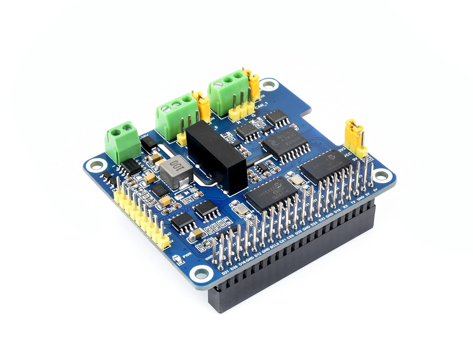 2-канальная изолированная шляпа расширения шины CAN для Raspberry Pi, двухчиповое решение, штабелируемая конструкция для расширения нескольких каналов CAN, Raspberry Pi HAT — фото 2