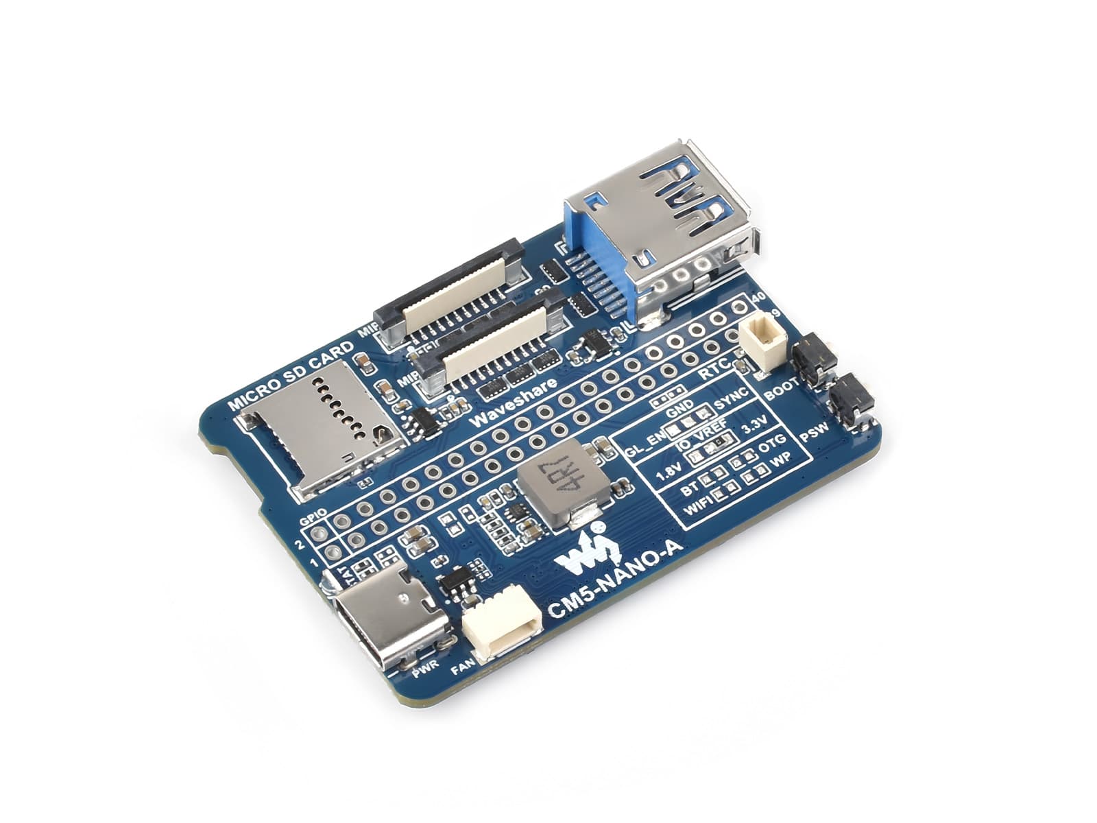 Базовая плата Nano (A) для вычислительного модуля Raspberry Pi 5, того же размера, что и CM5 — фото 2