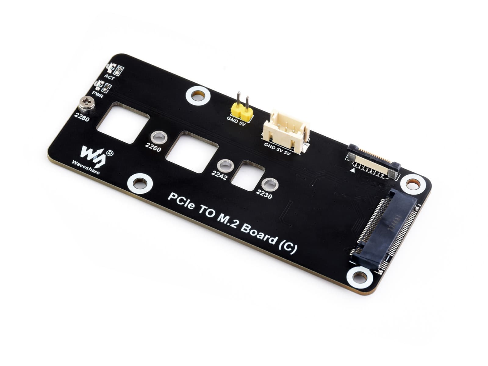 Плата адаптера PCIe-M.2 (C) для Raspberry Pi 5, поддержка протокола NVMe Твердотельный накопитель M.2, высокоскоростное чтение/запись — фото 2