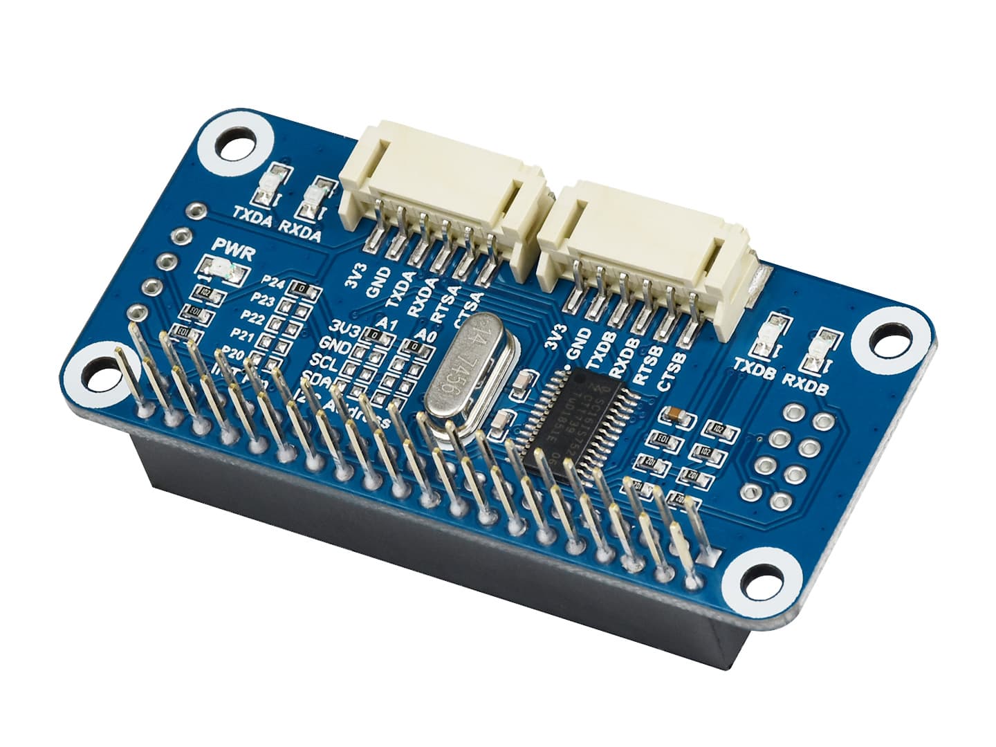 Шляпа последовательного расширения для Raspberry Pi, интерфейс I2C, 2-канальный UART, 8 GPIO — фото 2