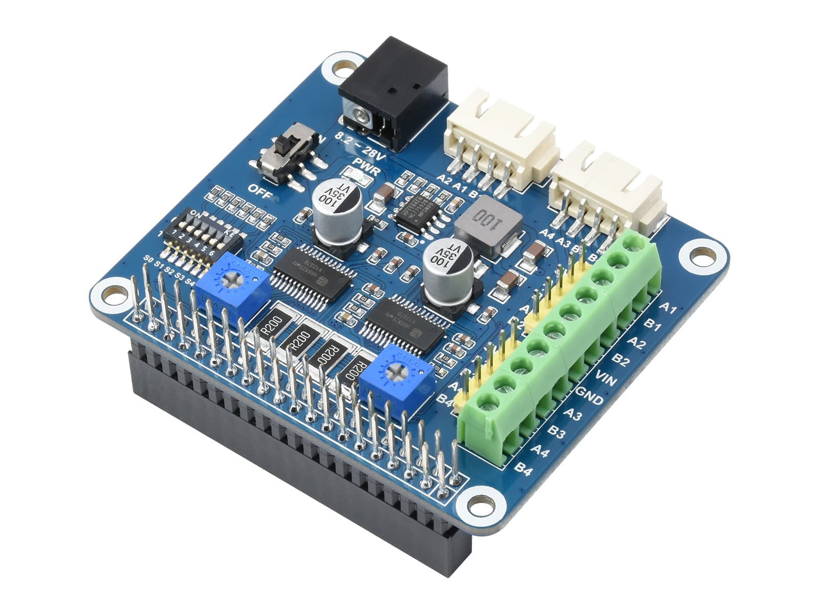 HRB8825 Шаговый двигатель HAT для Raspberry Pi, управляет двумя шаговыми двигателями, микрошаг до 1/32 — фото 2