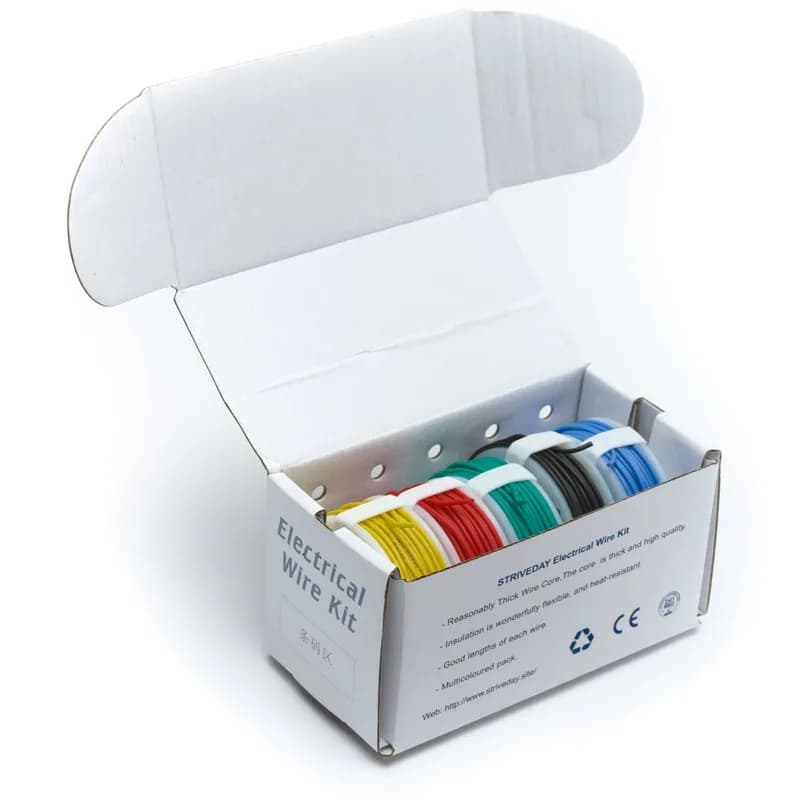 Силиконовый провод 26 AWG, 5 цветов, коробка