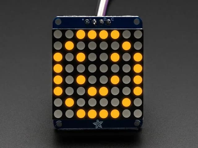 Светодиодная матрица Adafruit Mini 8x8 с рюкзаком I2C - желтый
