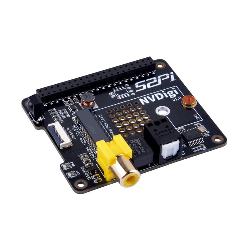 52Pi NVDigi для Raspberry Pi 5, с HiFi Digi и слотом M.2 PCIe для SSD NVMe 2242/2230