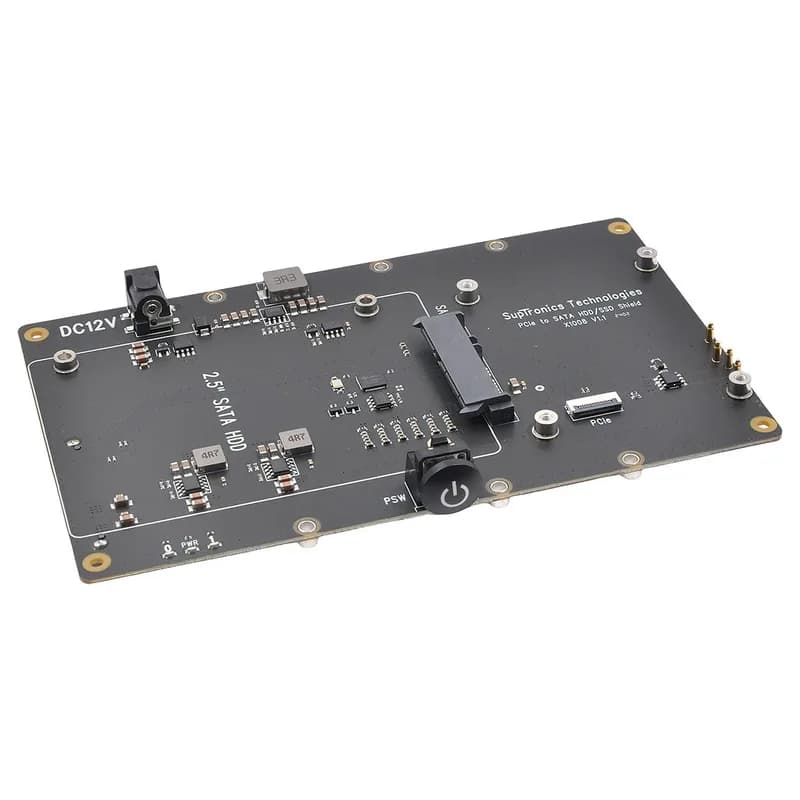 SupTronics X1008 Расширение SATA 3,5 дюйма + 2,5 дюйма для Raspberry Pi 5