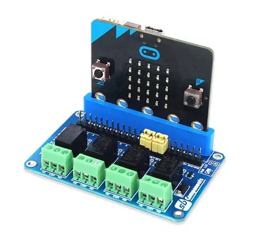 Релейный бит — 4-канальная релейная плата 3 В для micro:bit
