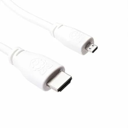 Raspberry Pi 4 Официальный кабель micro HDMI — стандартный разъем HDMI — 1 м, белый