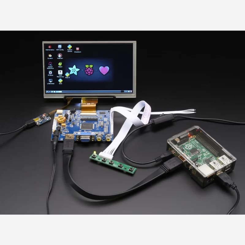 HDMI 4 Pi: 7 дисплеев Аудио 1024x600 с сенсорным экраном