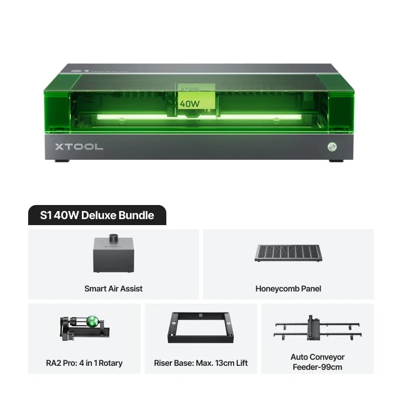 Комплект xTool S1 40 Вт Dark Deluxe (класс IV)