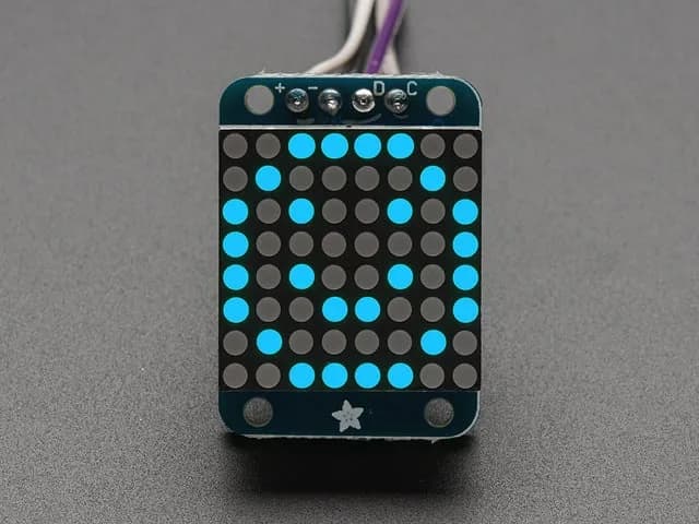 Светодиодная матрица Adafruit Mini 8x8 с рюкзаком I2C - синий