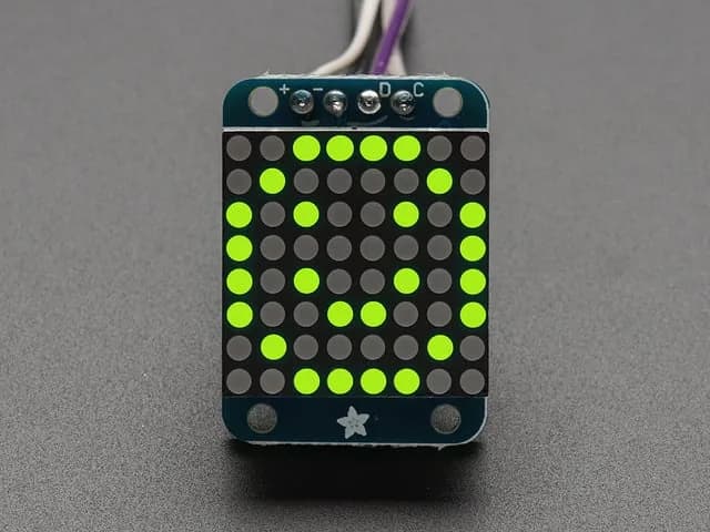 Adafruit Mini 0,8" 8x8 светодиодная матрица с рюкзаком I2C - желто-зеленый