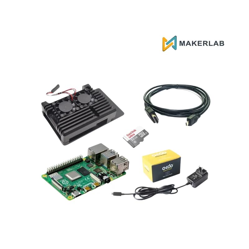 Raspberry Pi 4 Model B 8 ГБ ОЗУ Стартовый комплект OKdo Kit__ DualFan OKdoPSU — 32 ГБ