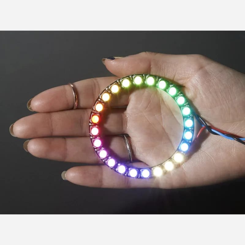 NeoPixel Ring — 24 светодиода RGBW по 5050 пикселей со встроенными драйверами — натуральный белый — ~4500K