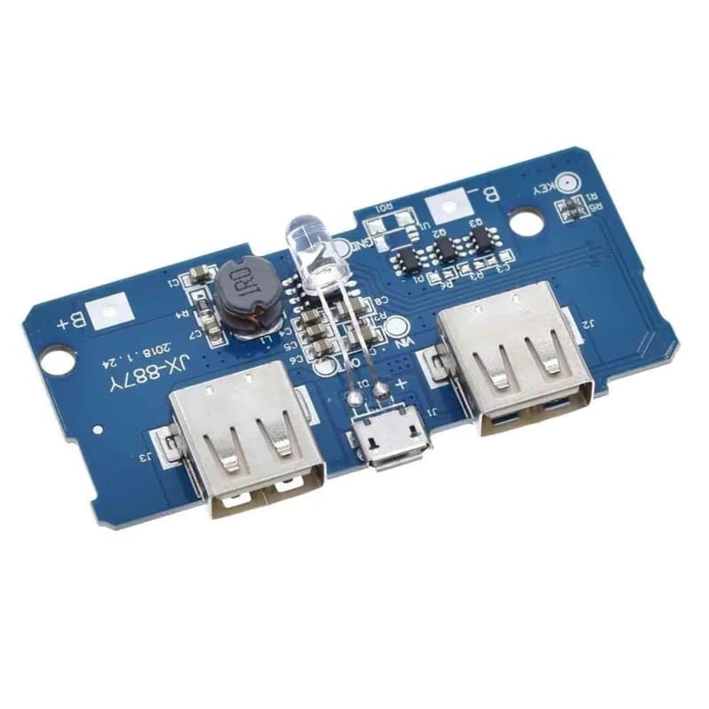 Модуль Power Bank DIY Dual Micro USB 18650 LiPo (выход от 3,7 В до 5 В, 2 А)