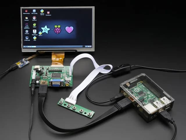 HDMI 4 Pi: 7-дюймовый дисплей с сенсорным экраном 1024x600 – HDMI/VGA/NTSC/PAL