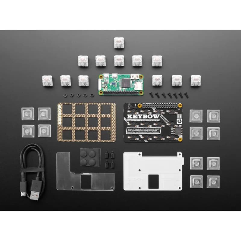 Комплект мини-механической клавиатуры Pimoroni Keybow с Raspberry Pi — линейными (мягкими) переключателями