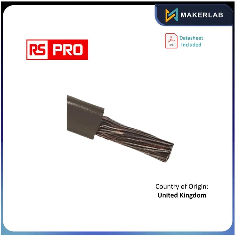 RS PRO Серый кабель 4 мм² тройного номинала, 12 AWG, 52/0,3 мм, 100 м, изоляция ПВХ