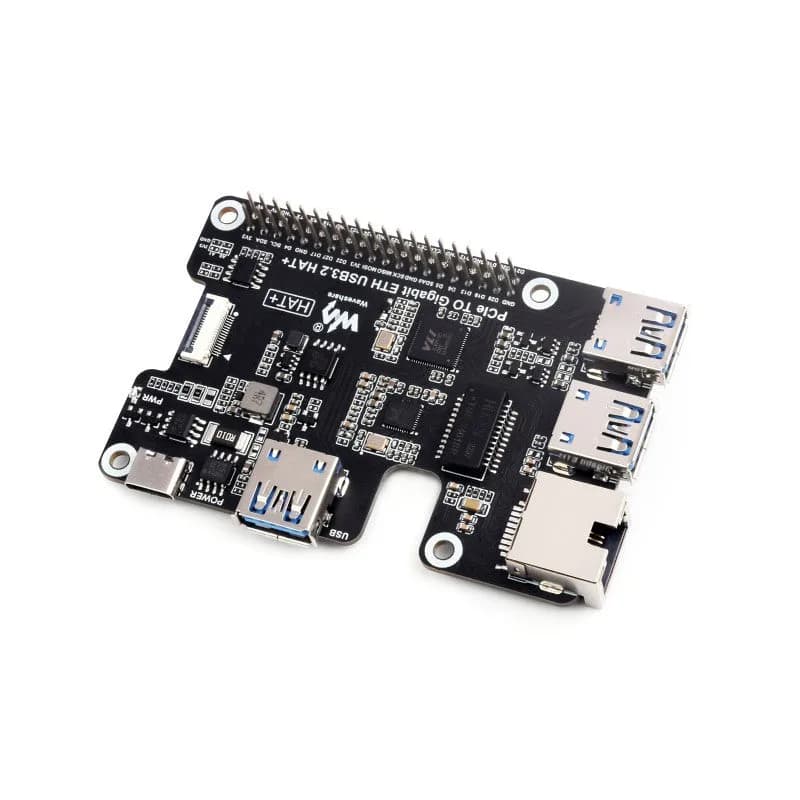 Шляпа PCIe для Gigabit Ethernet и USB 3.2 Gen1 для Raspberry Pi 5