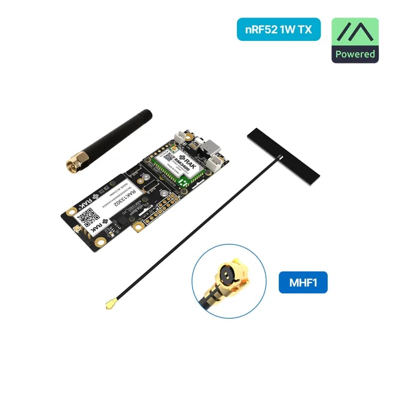 Стартовый комплект WisMesh 1W Booster | Мощное решение Meshtastic с nRF52840, SX1262 и SKY66122 PA для расширенного диапазона ячеек | RAK10724