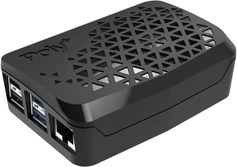 Аргон Поли + Вентилируемый, Gehäuse für Raspberry Pi 4, черный
