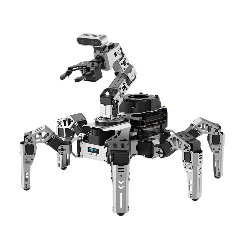 Робот ROSpider ROS2 Hexapod с Jetson/Raspberry Pi, мультимодальными большими моделями искусственного интеллекта, ChatGPT, 3D Vision, картографированием и навигацией SLAM