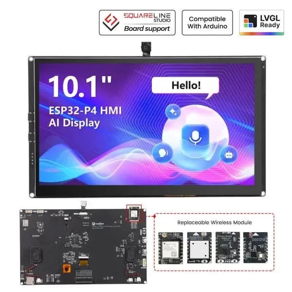 CrowPanel Advanced 10,1 дюйма | ESP32-P4 HMI AI-дисплей 1024x600 IPS сенсорный экран