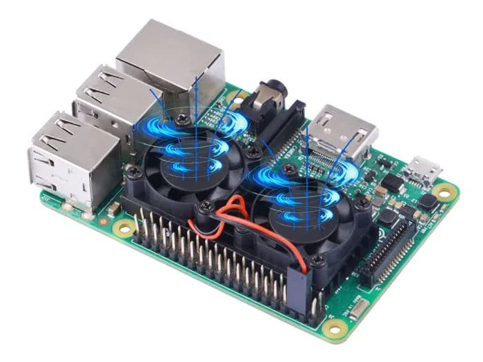 Raspberry Pi Ultimate Cooling с двумя вентиляторами