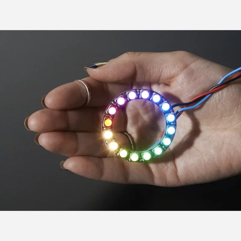 NeoPixel Ring — 16 светодиодов RGBW по 5050 пикселей со встроенными драйверами — теплый белый — ~3000K