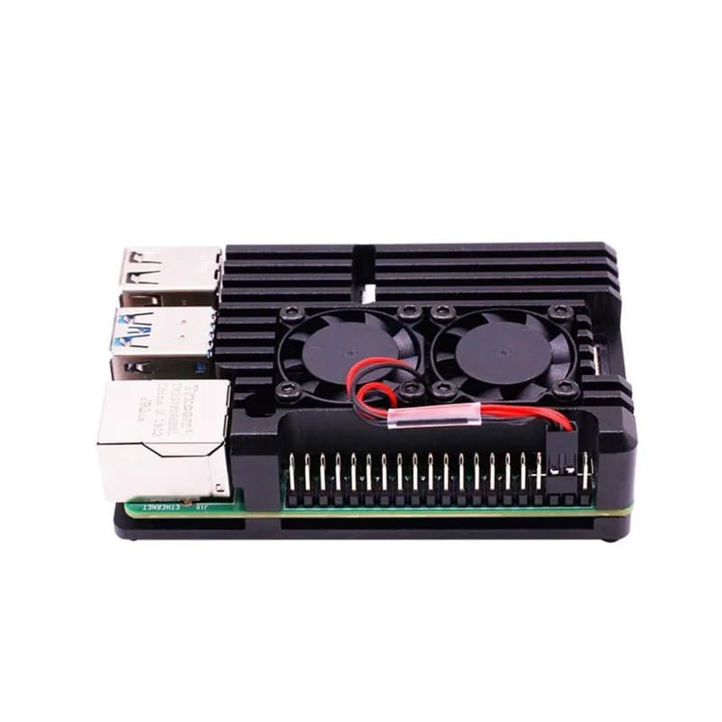 Бронированный корпус с двумя вентиляторами Raspberry Pi 4B