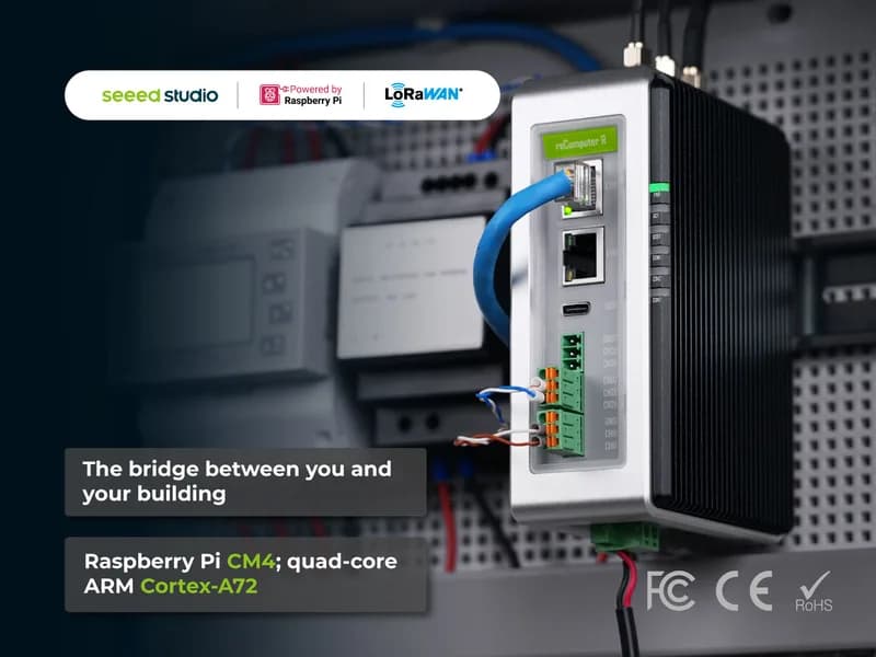 reComputer R1225 Шлюз и промышленный контроллер LoRaWAN (US915-4G), на базе CM4 | 4 ГБ ОЗУ, 32 ГБ eMMC
