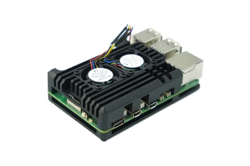 Эффективное охлаждение в корпусе с двумя вентиляторами Raspberry Pi 5