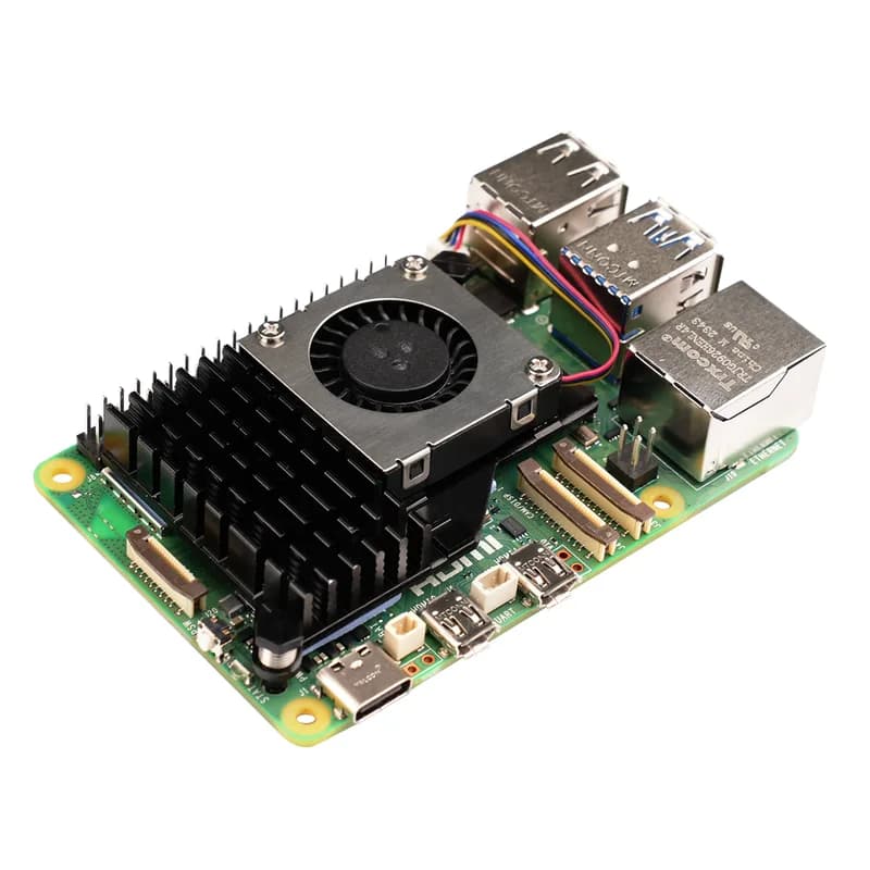 Активный радиатор Raspberry Pi 5 с вентилятором с регулируемой скоростью ШИМ Специальный радиатор Pi5 из алюминиевого сплава