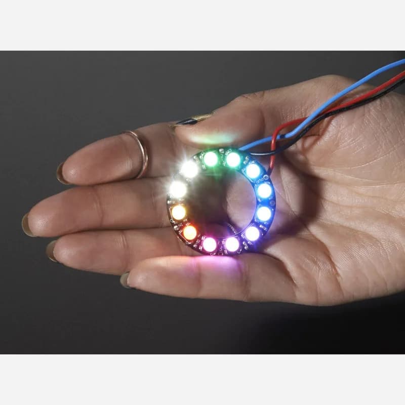NeoPixel Ring — 12 светодиодов RGBW по 5050 пикселей со встроенными драйверами — холодный белый — ~6000K