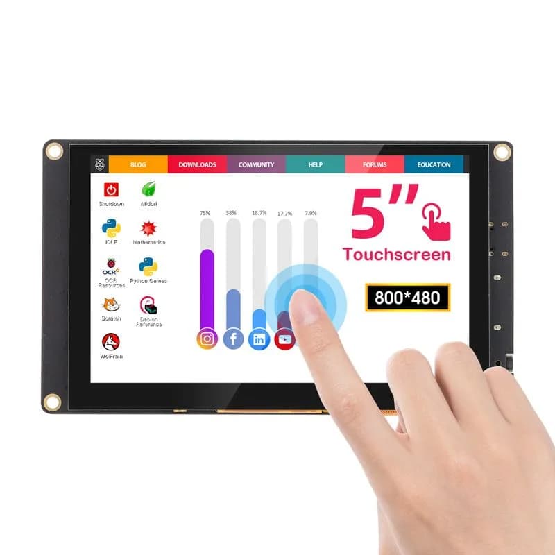 5-дюймовый мини-дисплей с разрешением 800*480 для Raspberry Pi, совместимый с Jetson Nano, Beaglebone