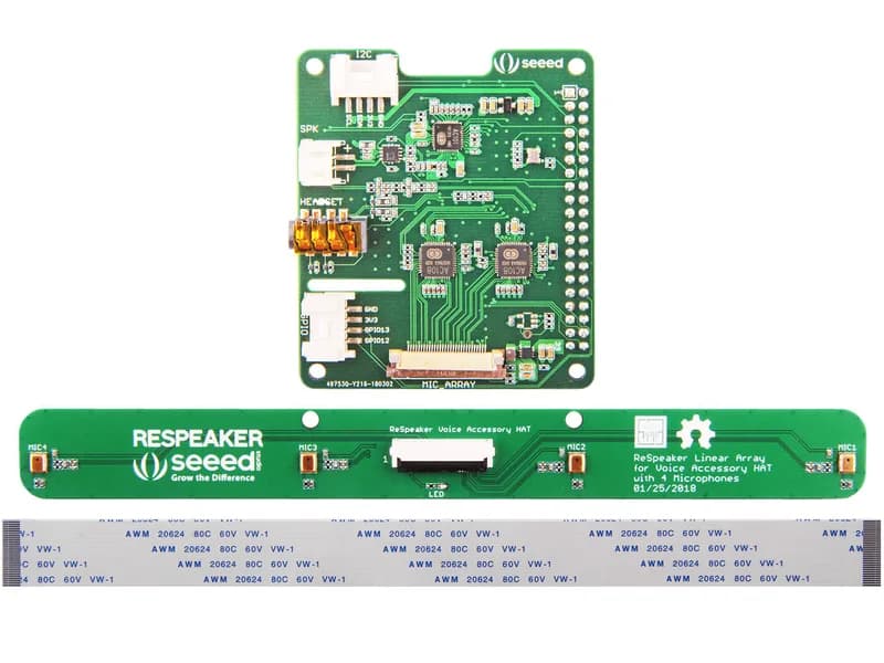 Комплект линейной матрицы ReSpeaker с 4 микрофонами для Raspberry Pi