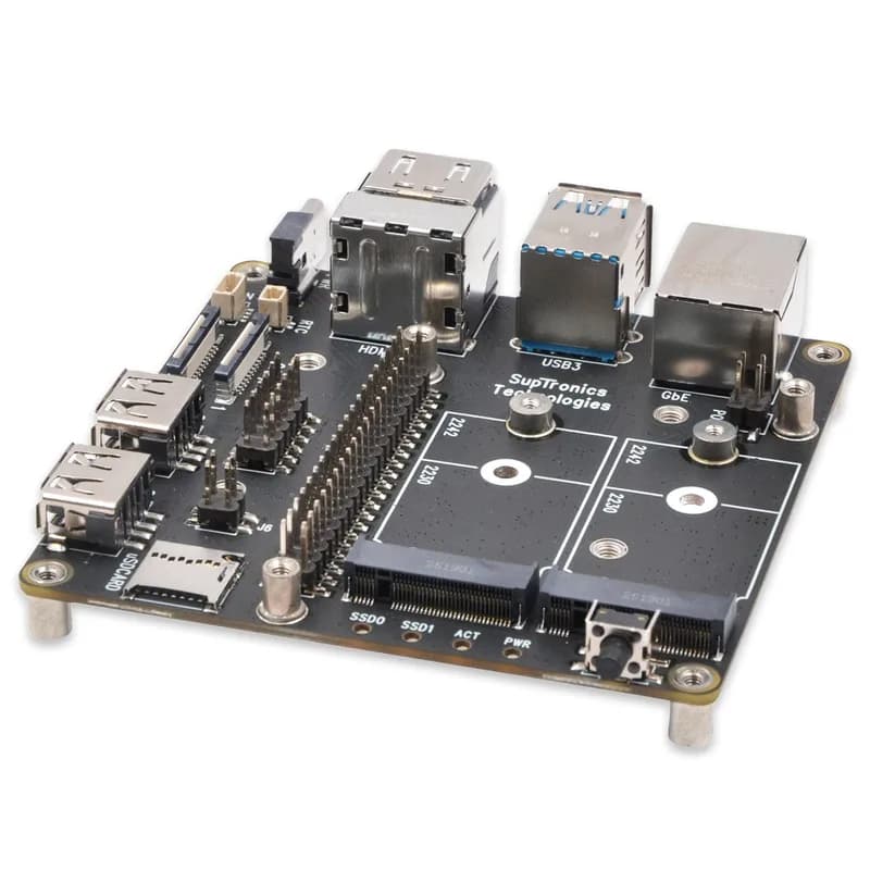 SupTronics X1507 Безвентиляторная двойная плата ввода-вывода NVME для CM5