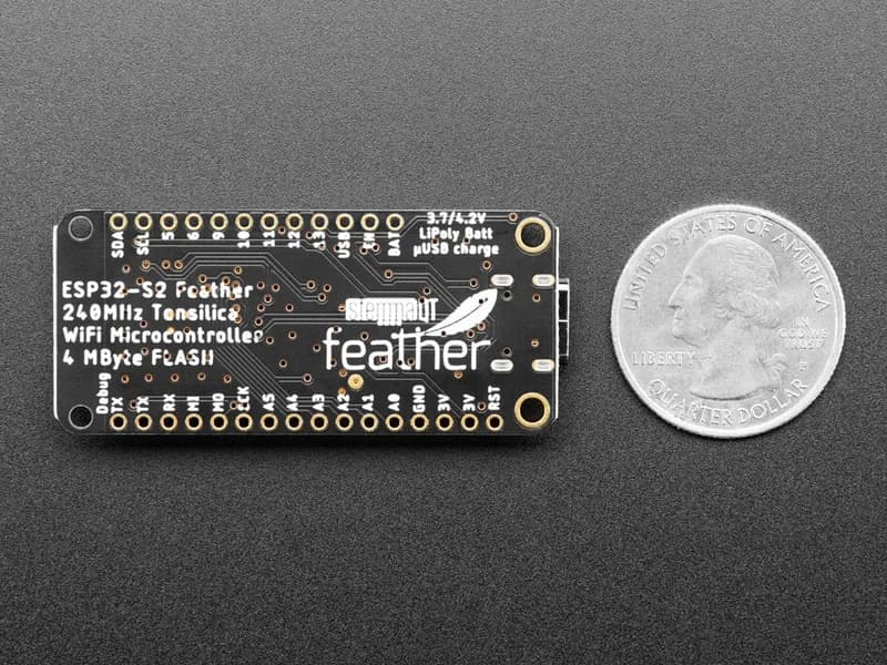 Adafruit ESP32-S2 Feather - 2 МБ PSRAM и STEMMA QT/Qwiic