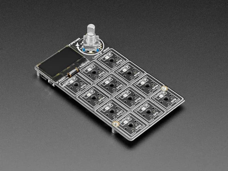 Стартовый комплект Adafruit MacroPad RP2040 — клавиши 3x4 + кодировщик + OLED ADABOX019 Essentials