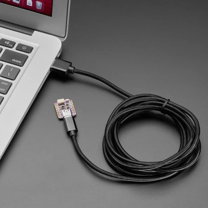 Черный тканый кабель USB C — USB A — длина 2 метра