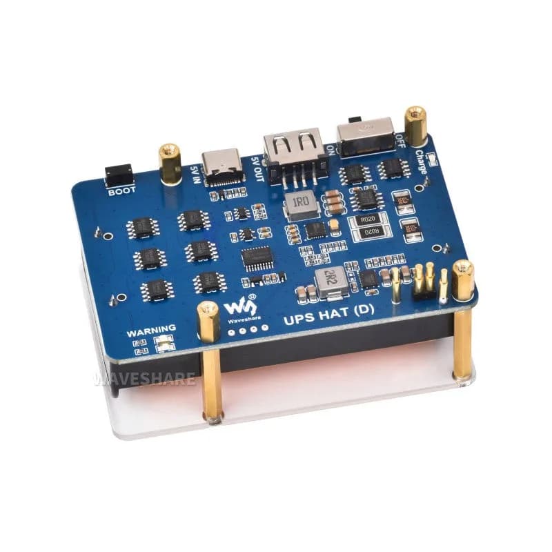 Шляпа ИБП (D) для Raspberry Pi, поддерживает батарею 21700 Li (не входит в комплект), источник бесперебойного питания 5 В, разъем Pogo Pins