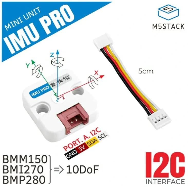 M5Stack 6DoF IMU Pro BMI270, BMM150, BMP280