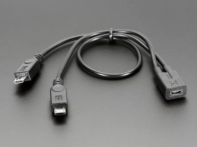 Micro B USB 2-сторонний разветвительный кабель Y