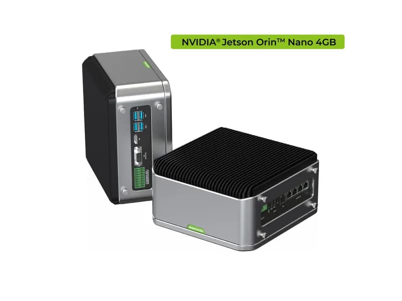 reServer Industrial J3010 — безвентиляторный сетевой видеорегистратор с поддержкой искусственного интеллекта и модулем NVIDIA Jetson Orin™ Nano 4 ГБ.
