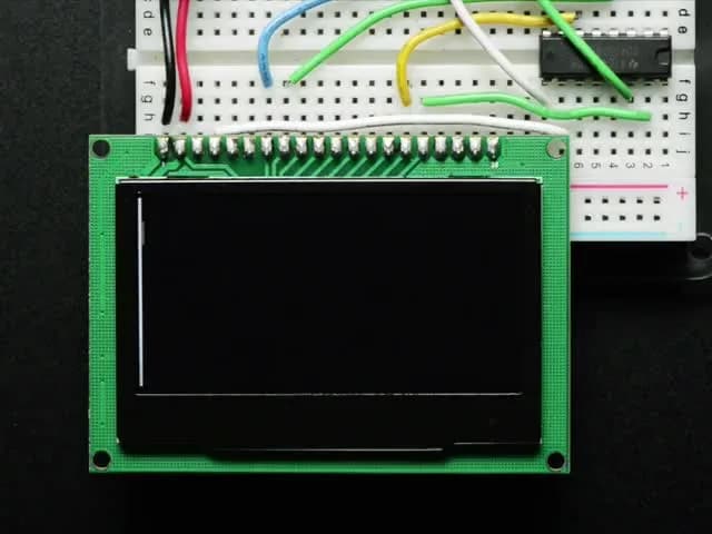 Комплект модуля монохромного графического OLED-дисплея с диагональю 2,42 дюйма и разрешением 128x64 пикселей.