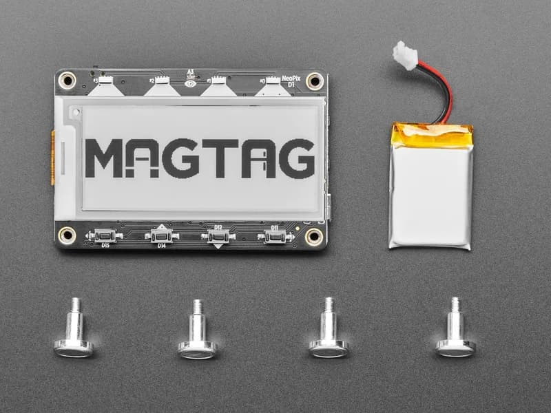 Стартовый комплект Adafruit MagTag — 2,9-дюймовый дисплей E-Ink WiFi с оттенками серого