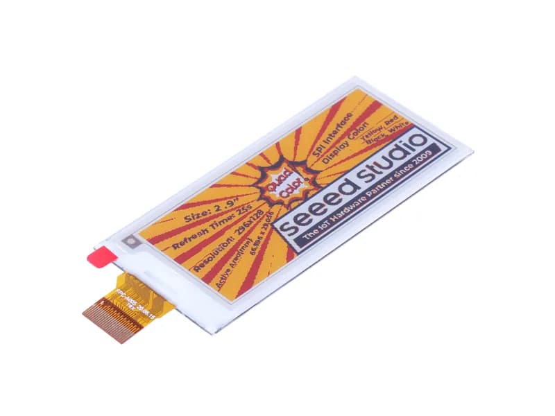 2,9-дюймовый четырехцветный дисплей eInk/ePaper с разрешением 128x296 пикселей, интерфейс SPI, поддержка XIAO/Arduino/STM32