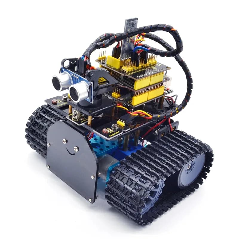 Keyestudio DIY Mini Tank V2.0 Автомобильный комплект умного робота для Arduino STEM