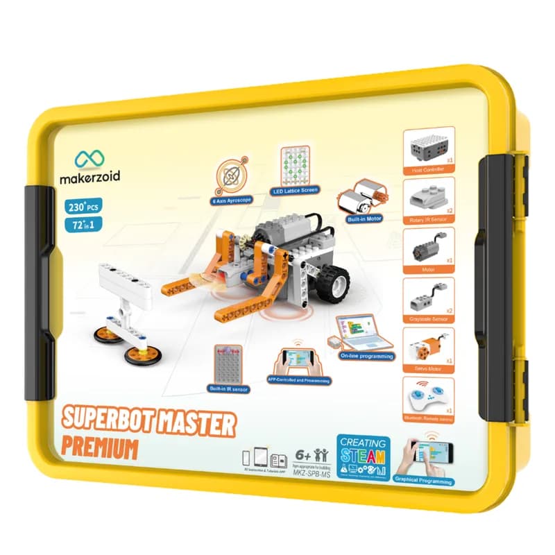Makerzoid STEAM Super Bot Master Премиальный комплект обучающего робота для кодирования с блочным кодированием Scratch 3.0